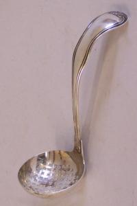 Dutch 1881 Sterling silver star pierced serving spoon