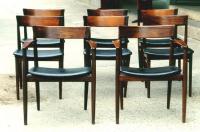Set 8 Hans Wegner rosewood chairs (2 arm) c1957