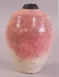 American or Japanese studio Art Pottery vase with crackle glaze