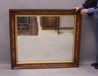 Victorian walnut and birdseye maple hanging mirror c1870