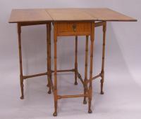 Tiger maple gate leg table with drop leaves c1900