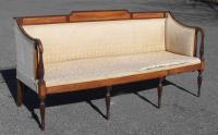 Sheraton inlaid mahogany upholstered sofa c1870