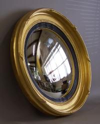 American Federal round bullseye gold leaf mirror c1820