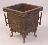 Antique 19th century Japanese bronze planter