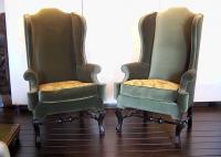 Pair of wing chairs in the 17th century style