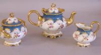 Handpainted antique Dresden porcelain tea set in 24k gold