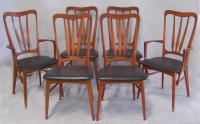 Set of six Danish Teak dining chairs from Koefoeds Hornslet Denmark