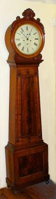 Antique Scottish Drum Head Tall Case mahogany Clock c1850