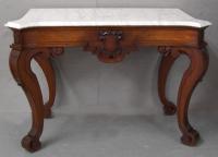 Victorian marble top console table with mahogany base c1860