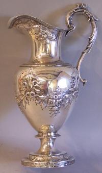 J E Caldwell Co sterling silver water ewer c1880