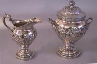 Sterling silver pitcher and sugar T J Megear Phila. 1833