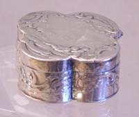 Antique Dutch silver clover shape box c1820