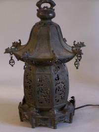 Japanese bronze temple lantern 19th century