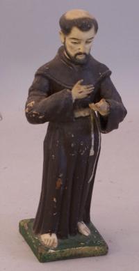 Mexican carved  painted figure of Saint Francis