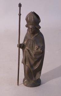 Spanish bronze figure of a bishop 19th century