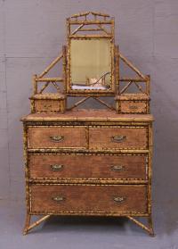 French Bamboo dresser with adjustable mirror 1880