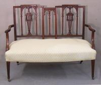 Antique Centennial mahogany Federal settee c1880