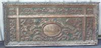 Renaissance carved wood panel with scenic medallion