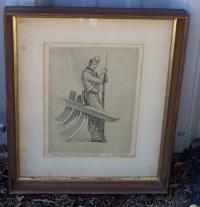 Clovis Graciano signed Gravure cuivre print 1907 1988