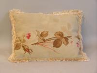 Antique French Aubusson pillow made from 19th century fabric