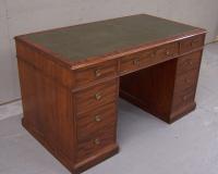 English Georgian flat top desk with leather top c1820 to 1840