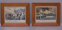 Pair Civil War Currier and Ives Coal Harbor Fall of Richmond