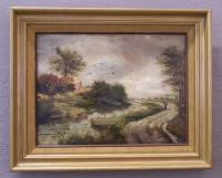 Willem Roelofs Dutch landscape oil painting