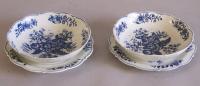 Worcester transfer printed porcelain Cress dishes