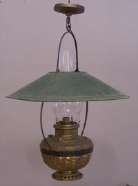 Victorian hanging brass kerosene lantern c1880