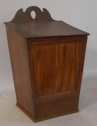 Early English country mahogany hanging candle box c1790