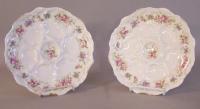 Pair Charles J Ahrendfeldt Limoges porcelain oyster plates c 1894 to 1930