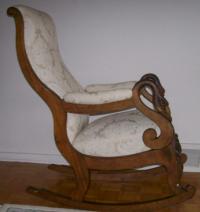 Victorian goose neck upholstered rocker