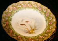 Antique French Limoges porcelain fish service