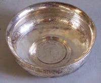 Rare early coin silver wine tasting cup with coin