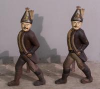 Pair of 19th c Hessian soldier andirons