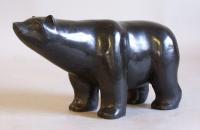 Inuit Eskimo carved stone polar bear sculpture