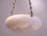 French enamelled pendant light c1920
