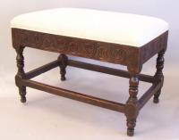 18th century English carved oak bench