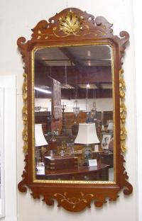 Harold Margolis mahogany Chippendale style mirror c1940