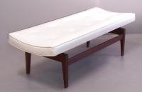 Jens Risom Modern upholstered teak window bench c1960