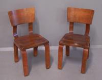 Pair of maple childrens chairs by Thonet c1960