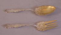 Towle 1892 sterling silver salad set with gold vermeil