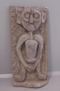 Early Indonesian wood carving sculpture of a native