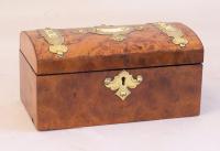 English burr walnut tea caddy c1830