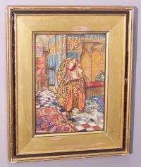 John Byam Shaw watercolor image lady turned serving man