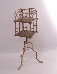 Victorian brass rotating bookcase c1880