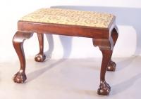 Handmade mahogany ball and claw foot window bench c1900