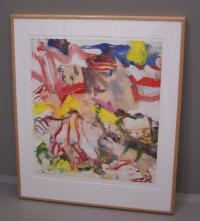 Willem De Kooning litho 2 figures in a landscape, signed dated 80