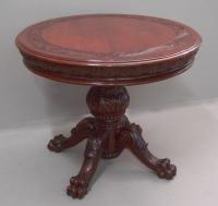 Carved mahogany center table by Horner c1890