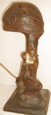 Bronze figural lamp The Dream